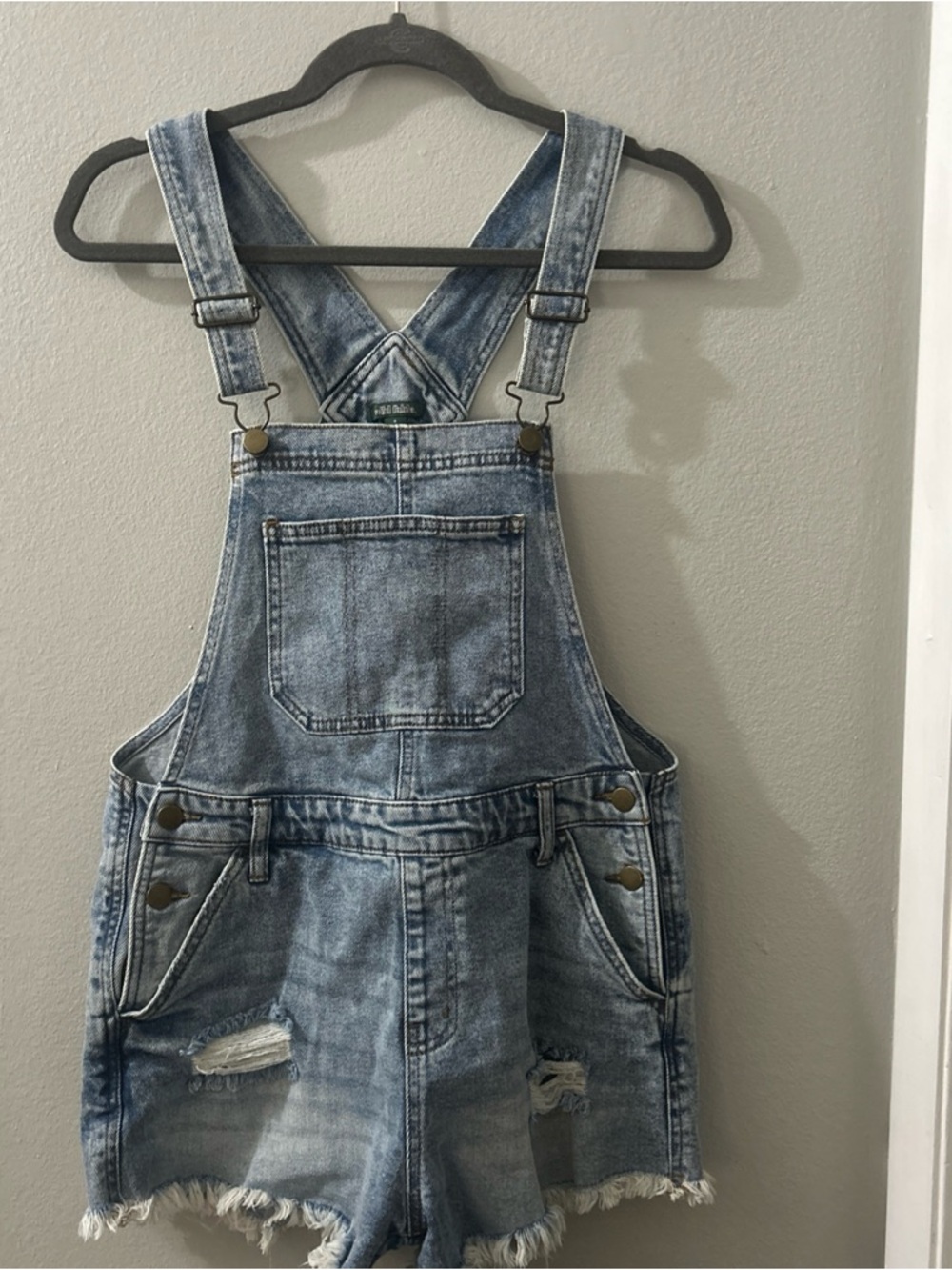 Wild Fable Ladies Cotton Spandex Denim Shortalls Size Small Festival Concert